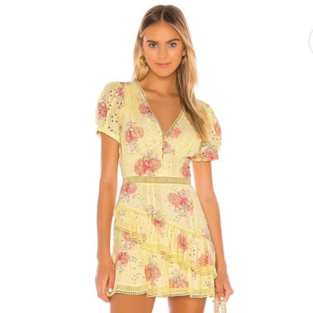 🌺 LoveShackFancy yellow floral print dress